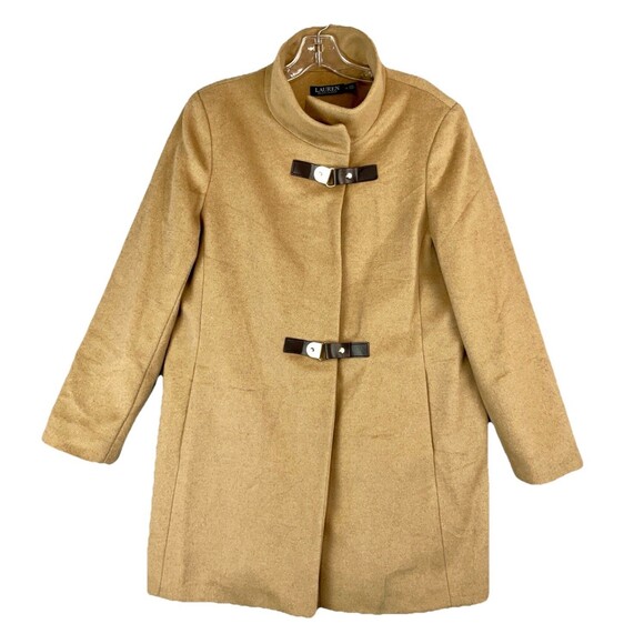 Ralph Lauren Womens 12 Coat Wool Camel Toggle Closure Classic Winter Jacket - Picture 1 of 12